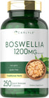 Carlyle Boswellia Extract Capsules 1200mg - 250 Count, Non-GMO, Gluten Free, Boswellia Serrata Complex