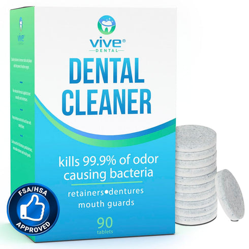 Night Guard Cleaner Tablets, Antibacterial Cleanse for Retainer & Denture, Removes Stains, Plaque, Odor for False Teeth