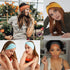 Kachanaa 4 Pack Wide Headbands for Women, Elastic Knotted Yoga Sport Workout Turban Hair Accessories (Stylish)