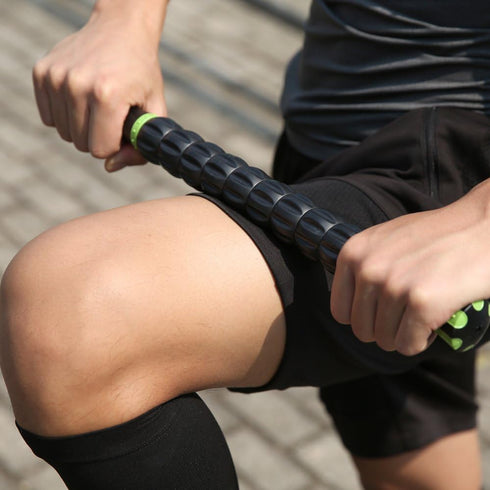 Idson Muscle Roller Stick for Athletes - Body Massage Tool for Muscle Soreness Relief, Black Green