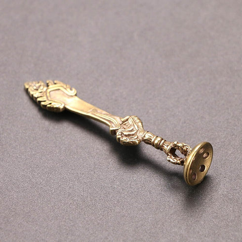 UCCKEYI Brass Retro Sword Carving Smoking Pipe Tamper Tobacco Tamping Tool Press Artware