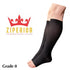 Ziperior 8-15 mmHg 0 3X-Large) Compression Grade Calf Inside Leg Zipper Open Toe Socks (Black