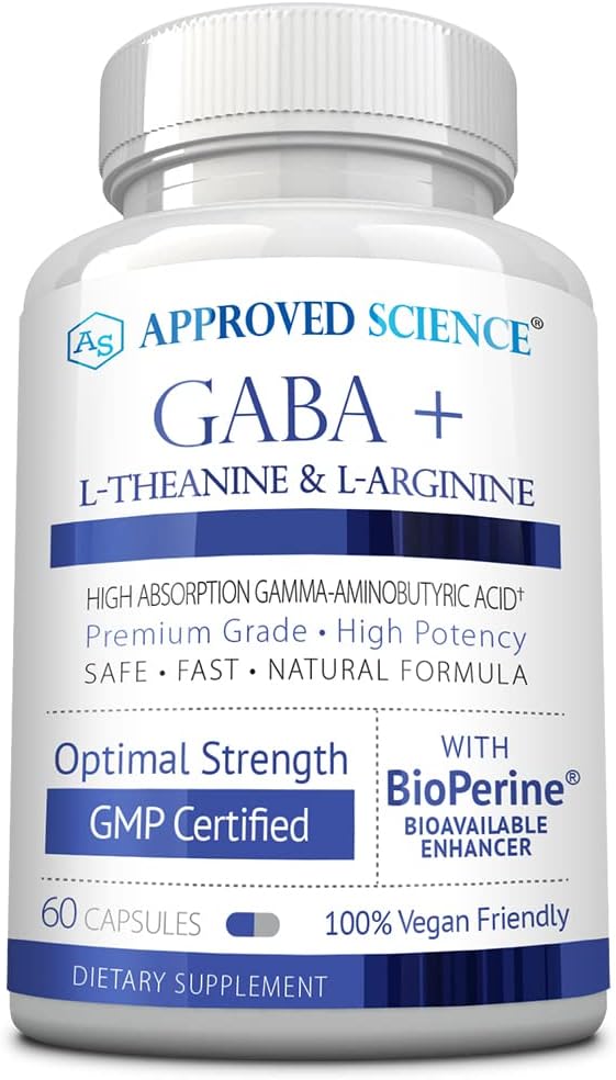 Approved Science GABA+ - Promote Calm, Improve Sleep, Boost Mood with GABA, L-Theanine, Vitamin B6, 60 Capsules