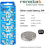 Renata 399 SR927W 1.55V 399 (2 Count) Batteries - Silver Oxide Watch Battery