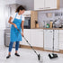 Broom with Dustpan Combo Set, 54” Long Handle Household Dust Pan for Home Office Kitchen Cleaning (Black & Grey)