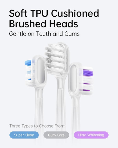 Laifen Cushioned Toothbrush Heads, 6 Count Replacement for Laifen Wave Electric Toothbrush