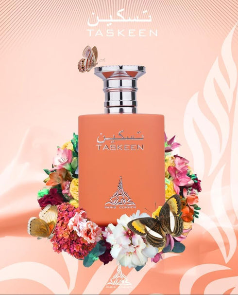 Paris Corner Taskeen Peach Tea Perfume EDP 3.4Fl Oz with 8ml L'Fumes Roll-On Oil UNISEX Combo