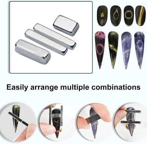 Silver Double Head Magnetic Wand for 3d Cats Eyes, Multifunctional and Strong Nail with Long Strip Magnet for DIY Manicure - Gel nail Polish Art Tools Sets Beauty and Personal Care