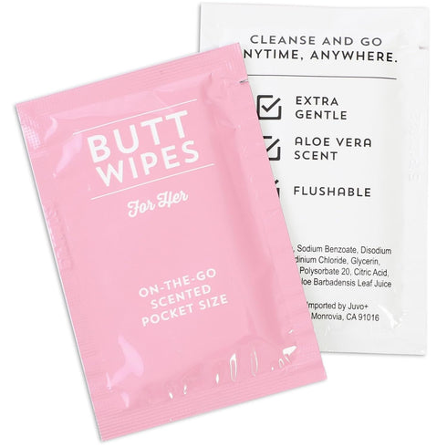 Packets 100 Count, BLUE PANDA Wet Travel Wipes - Individually Wrapped for On-the-Go - Flushable Wipes for Adults - Aloe