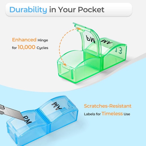 Monthly Pill Organizer 2 Times a Day, 30 Day Pill Case with Small Compartments for Vitamins and Travel Medicine