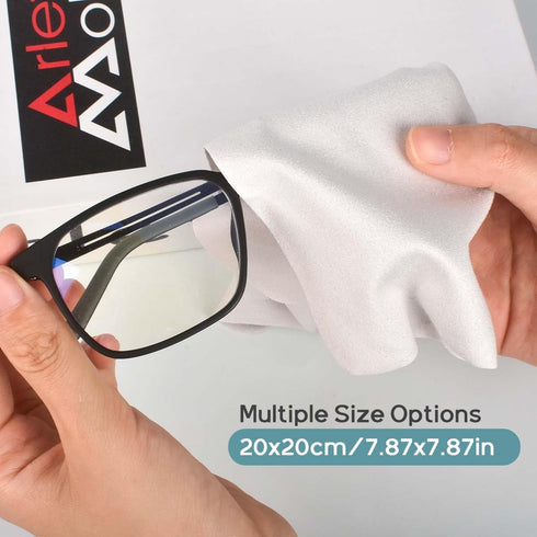 12 Pack 20x20cm/8”x8” Large Microfiber Cleaning Cloth for Eyeglasses, Luxury Suede Glass Cleaner for Gentle Lint-Free
