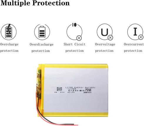 Liter energy battery 3.7V 2500mAh 3070100 Pack Liter Lipo Battery Rechargeable Lithium Polymer ion Battery with Two