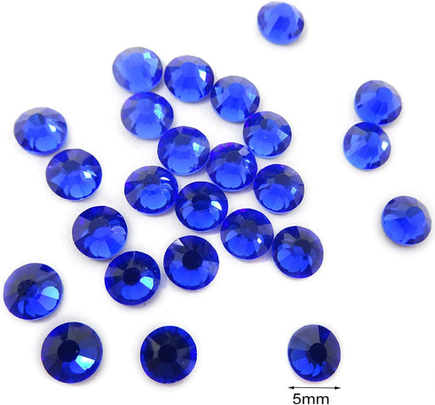 Honbay 1440 Pieces SS20 5mm Hotfix Rhinestones, Sparkly Flatback Round Crystal Gems (Royal Blue)