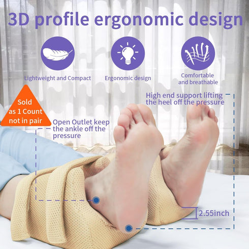 Heel Protector Bed Sore Pillow Cushion, Foot Wedge Pillow for Pressure Sores, Ankle Protectors for Bedridden Patients