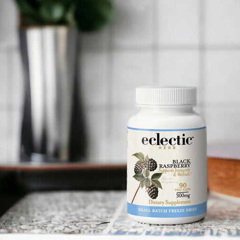 Eclectic Herb Black Raspberry Capsules, 90 CT (300 mg) | Vegan Superfood Supplement & Immune Support