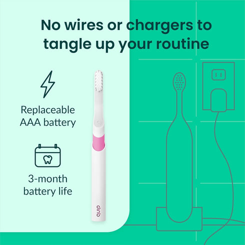 Quip Sonic Toothbrush for Adults, Timed Electric Toothbrush with Replaceable Brush Head