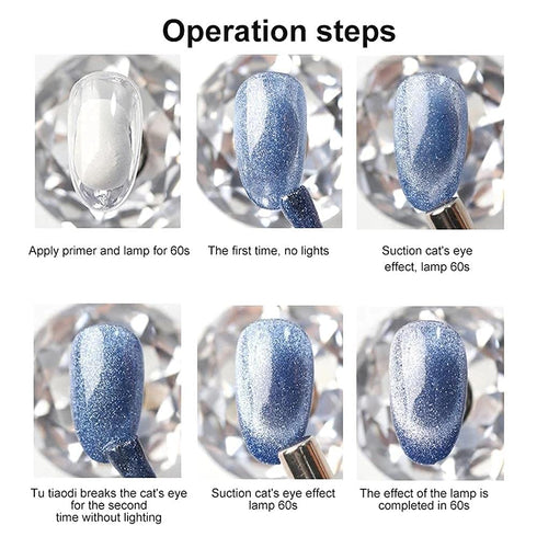 VERONNI Reflective Cat Eye Gel Nail Polish, Glitter Magnetic Shimmer Gel, Soak Off UV LED Nail Art 10ml