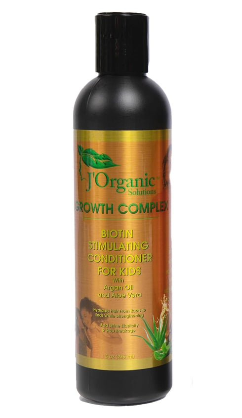 J'Organic Solutions Biotin Stimulating Hair Conditioner for Kids - Promotes Thicker, Fuller Hair, Argan Oil Scent, 8 oz