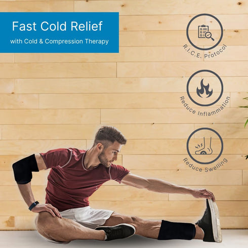 NatraCure Cold Therapy Compression Sleeve for Injuries, Reusable Ice Sleeve for Arm, Forearm, Elbow, Wrist Pain Relief