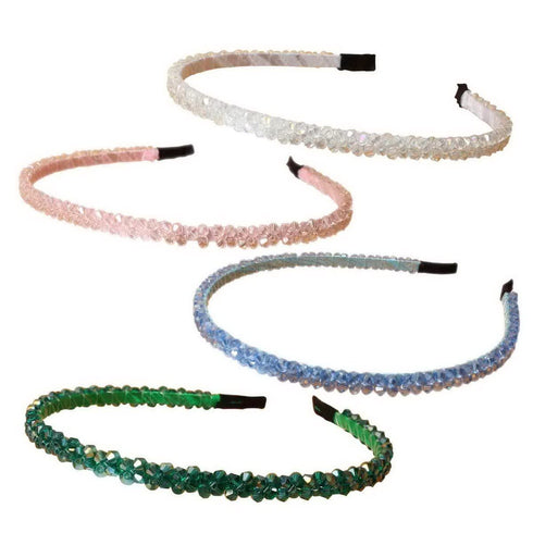 Fashion Super Shiny Women Two Rows Champagne Crystal Beads Headband Girls Headwear Rhinestone Beaded Hair Band Hair Accessories Women's Fashion Headbands Hair Care