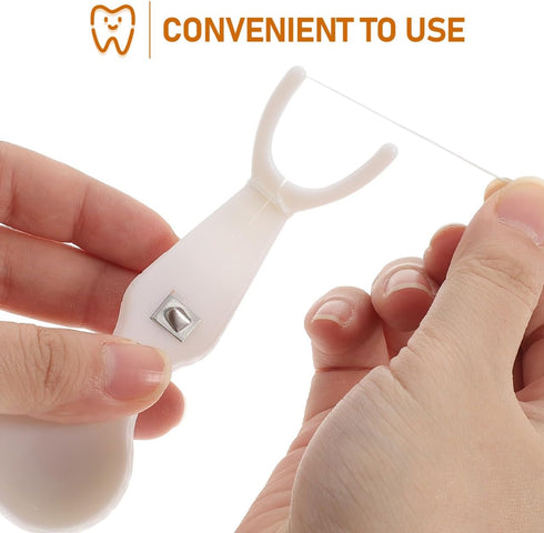 Reusable Dental Floss Holder for Adults: Portable Teeth Clean Flosser Handle Tool, Ergonomic Oral Care Rack for Waxed