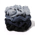 Silk Satin Scrunchies for Women, Big Hair Ties, No Crease Ponytail Holder, Soft Elastic Hair Bands, Blue
