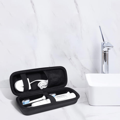 Toothbrush Hard Travel Case Compatible with Philips Sonicare Protectiveclean 4100, 5100, 6100, 6500, Fits Oral-B Pro
