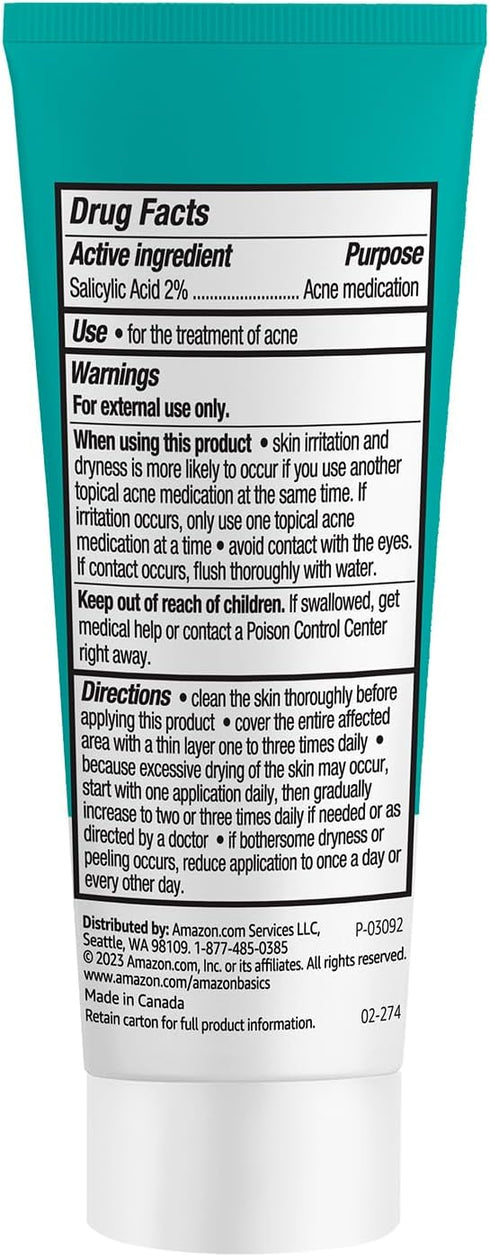 Amazon Basics Advanced Blemish Spot Treatment, 2% Salicylic Acid, 0.75 Fluid Ounces
