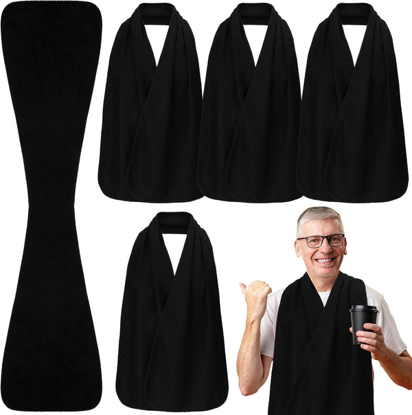 Silicherry 6 Pcs Adult Bibs Scarf for Eating Dignity Dining Protectors Scarf Bibs