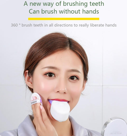 VIDECOR 360 Adult Smart U Shape Degrees Sonic Electric Toothbrush Silicone Automatic Travel U-Shaped Toothbrush,Blue
