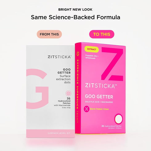 ZitSticka Pimple Patches, Hydrocolloid Acne Patches for Face and Body, 36 Pack GOO GETTER Zit Spot Stickers