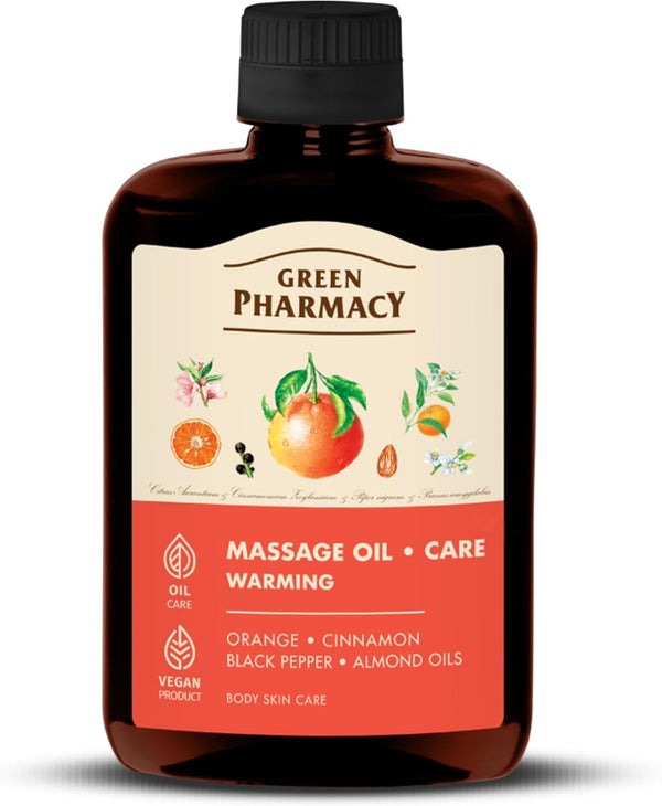 Warming Massage Oil Cinnamon, Black Pepper & Orange Essential Oils Mild Heating