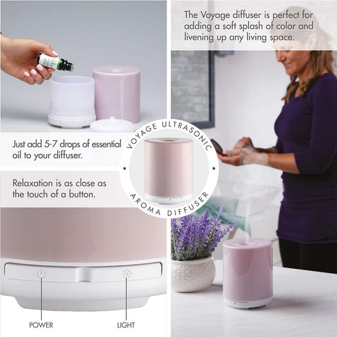 Pink Voyage Ultrasonic Aroma Diffuser - Ellia Elements Essential Oil Diffuser