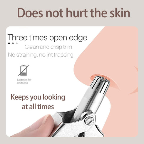 Professional Portable Stainless Manual Nose & Ear Hair Trimmer, 12 Sharp Blades, Universal for Men and Women