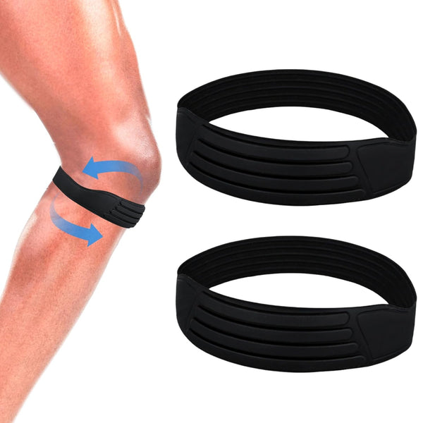 2pcs Patellar Tendon Support Strap, Comfortable Silicone Knee Brace Pads for Pain Relief in Sports