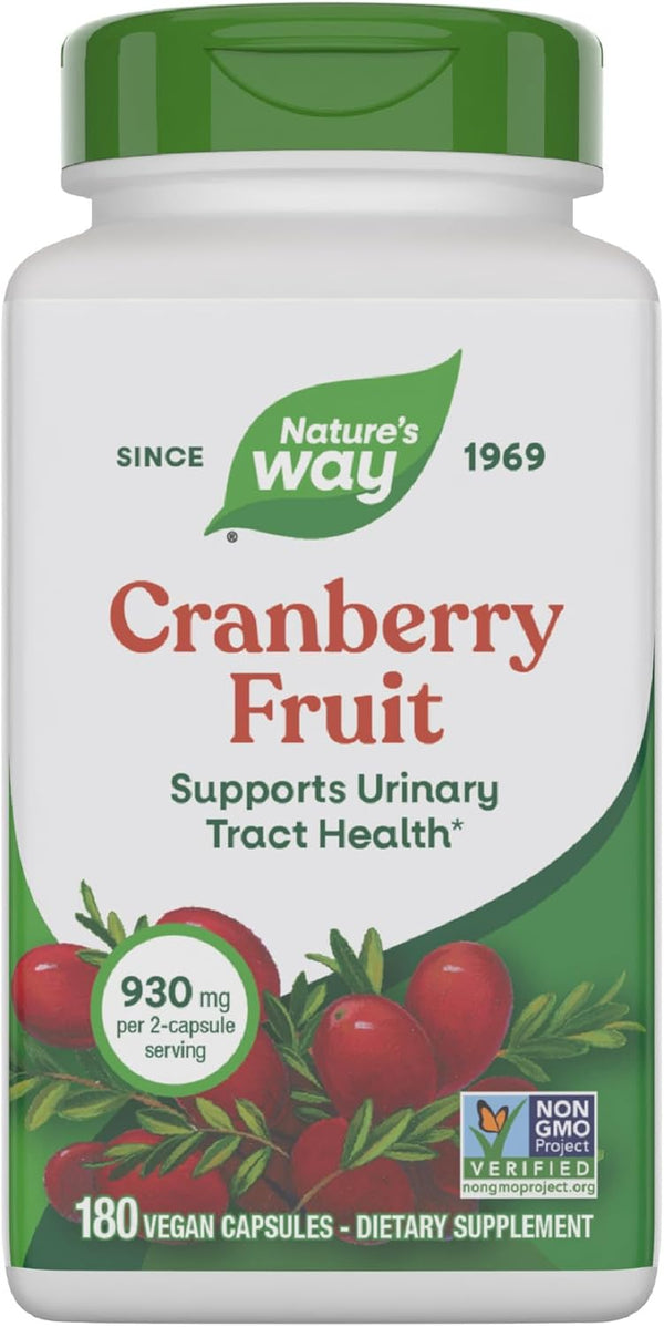 Nature's Way Cranberry Fruit Capsules, Non-GMO, Gluten Free Supplement, 930mg per Serving, 180 Count