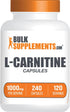 L-Carnitine 1000mg Capsules, BulkSupplements.com Carnitine Supplement, 240 Capsules (Pack of 1)