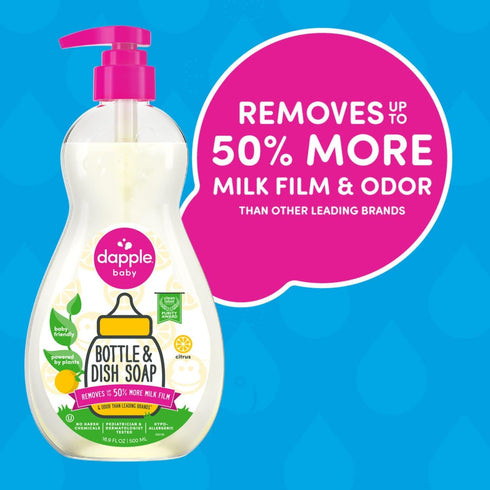 Dapple Baby Bottle Soap & Dish Soap, Plant Based, Hypoallergenic, Citrus, 16.9 Fl Oz