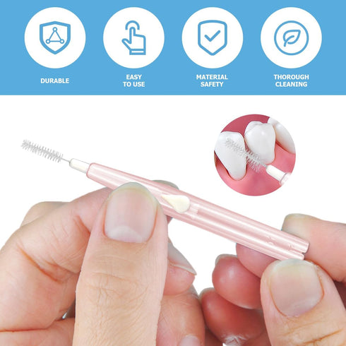 60PCS Interdental Brush: Push-Pull Type Slim Tooth Cleaning Tool for Oral Dental Hygiene, Soft Toothpick Cleaners