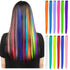 YaFex 12 Pcs 22 Inch Clip in Hair Extensions, Rainbow Colored Party Highlights Long Straight Synthetic Hairpieces for