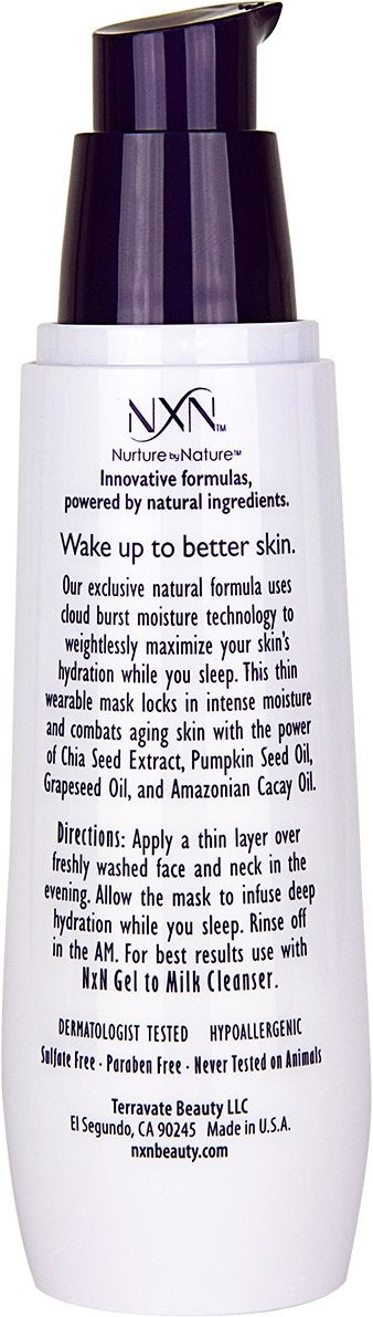 NXN Beauty Sleep Invisible Overnight Moisturizer Super Hydrating Face Mask Natural Anti-Aging Formula for Dry/Sensitive Skin, 1 Fl Oz…