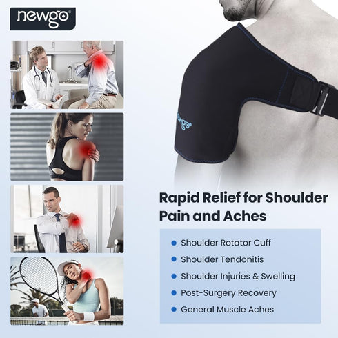 NEWGO Shoulder Ice Pack Wrap for Rotator Cuff Cold Therapy, FSA or HSA Eligible for Shoulder Pain Relief, Medium Size