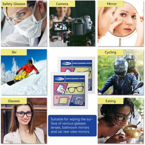 (300 PCS) Glasses Cleaner, Lens Wipes for Eyeglasses, Individually Wrapped Lens Wipes for Glasses/Sunglasses