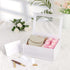 PACKQUEEN White Gift Box with Window, 9x6.5x3.8 Inches, Clear Gift Box for Present Contains Ribbon, Card, Bridesmaid Proposal Box, Gift Box with Magnetic Lid (Glossy White)