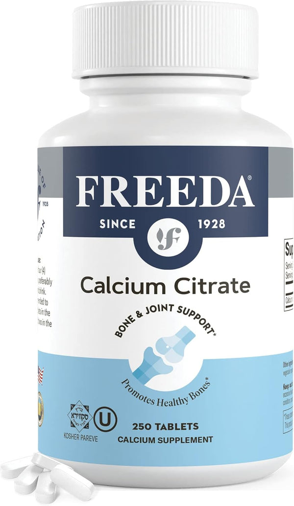 Freeda Calcium Citrate - Kosher Vegan Calcium Supplement for Women & Men - Bone Health & Joint Support - 1000mg Calcium