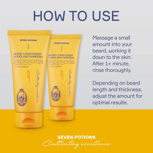 SEVEN POTIONS Beard Conditioner for Men Prevents Beard Itch and Dandruff Natural Vegan