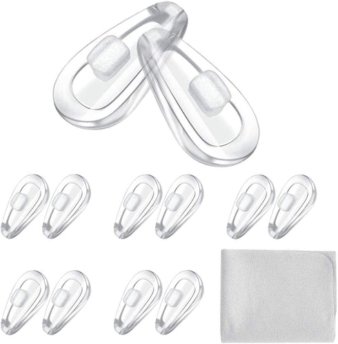 Push-in Eyeglass Nose Pads, 6 Pairs of 15mm Soft Silicone Air Chamber Nose Pads for Glasses