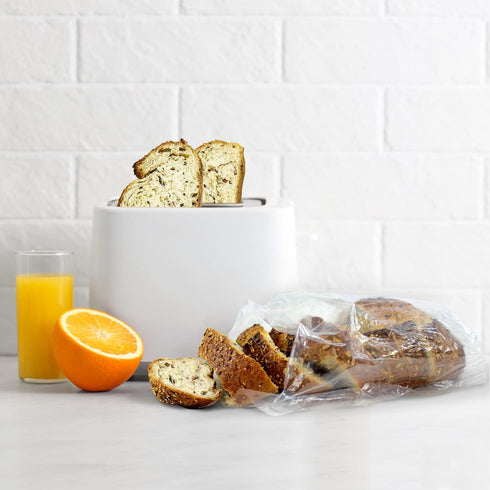 Bread Bags with Ties, 100 Clear Reusable Bags and 100 Ties