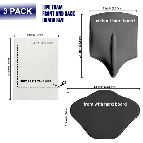 KUSMOO 3 Pack Lipo Foam Ab Board Post Surgery Liposuction Abdominal Compression Board BBL Lumbar Molder Backboard