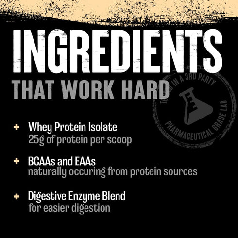 Animal Whey Isolate Protein Powder, 25g Protein, Pre & Post Workout Muscle Builder, Brownie Batter, 2 lbs